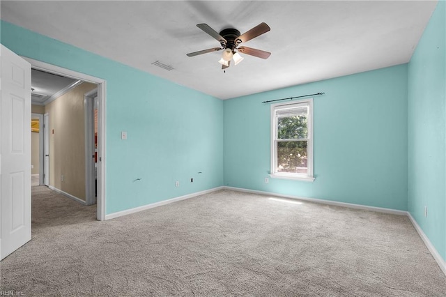 1101 Revelstroke Ct, Virginia Beach, VA 23454 - spare room featuring ceiling fan, carpet flooring, and baseboards