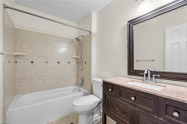 1101 Revelstroke Ct, Virginia Beach, VA 23454 - bathroom featuring toilet, tile patterned flooring, vanity, and bathtub / shower combination