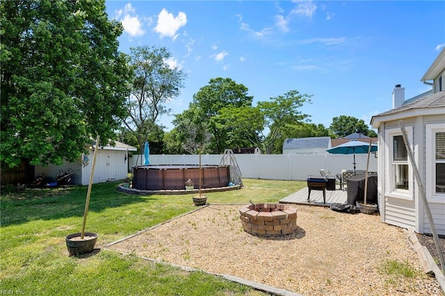 1101 Revelstroke Ct, Virginia Beach, VA 23454 - view of yard with a fire pit