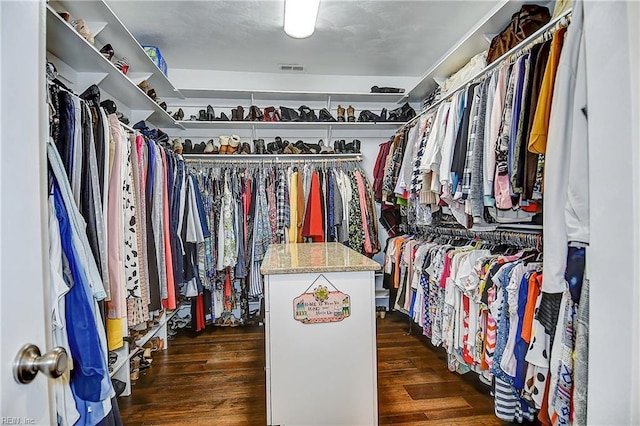 spacious closet with wood finished floors