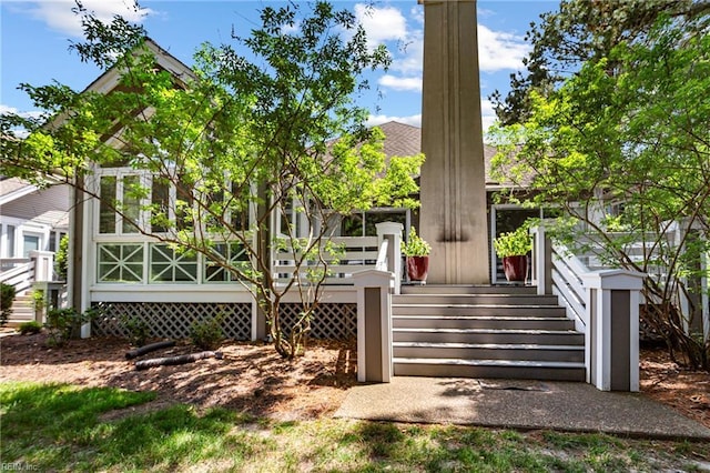 200 Moodys Run, Williamsburg, VA 23185 - back of property with a deck and stairway