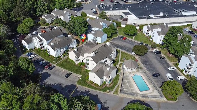 bird's eye view with a residential view