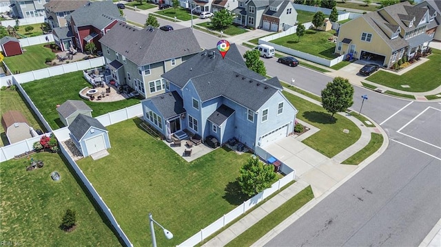 bird's eye view featuring a residential view
