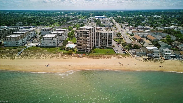 2830 Shore Dr Unit 900, Virginia Beach, VA 23451 - drone / aerial view featuring a view of the beach and a water view