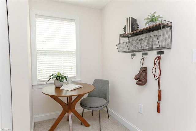 dining space with baseboards