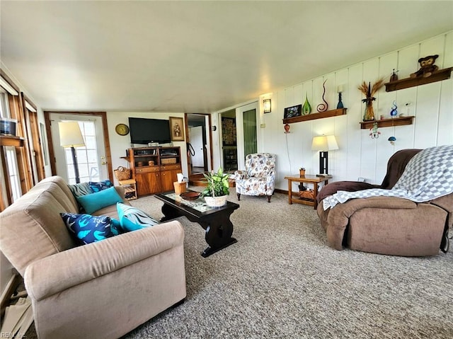 living room with carpet flooring