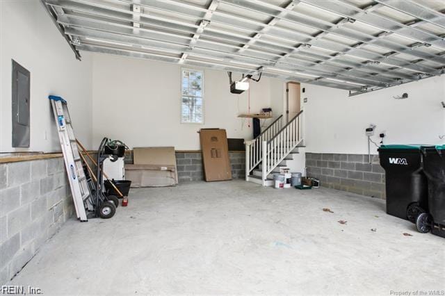 3009 Ridge Dr, Toano, VA 23168 - garage with electric panel and concrete block wall