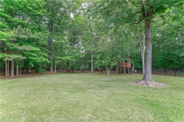 view of yard with fence