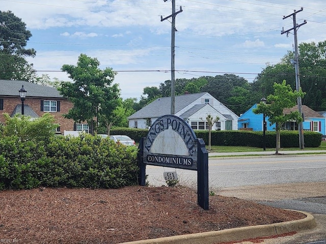 view of community sign