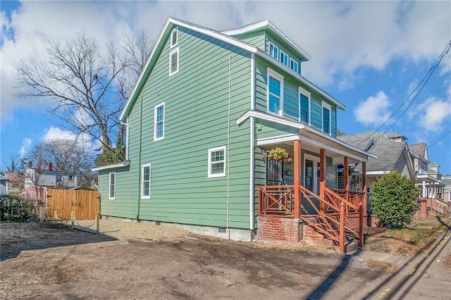 2509 Tidewater Dr, Norfolk, VA 23504 - view of property exterior with a porch and crawl space