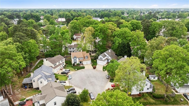 birds eye view of property with a residential view