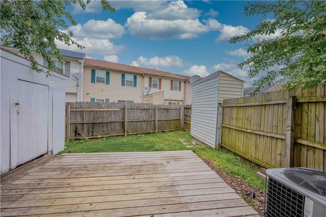 3703 Sylvan Ln, Virginia Beach, VA 23453 - deck with cooling unit and a fenced backyard