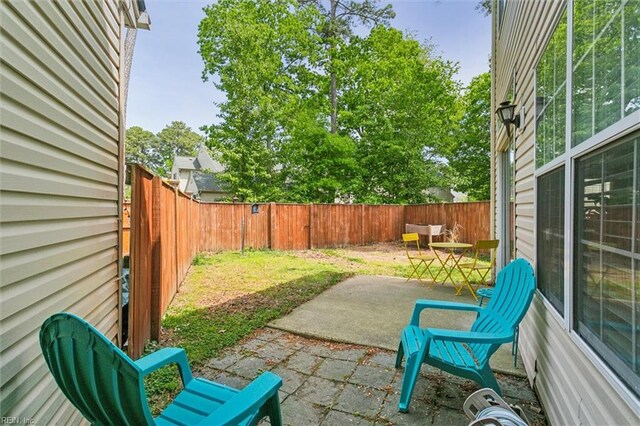 view of patio with a fenced backyard