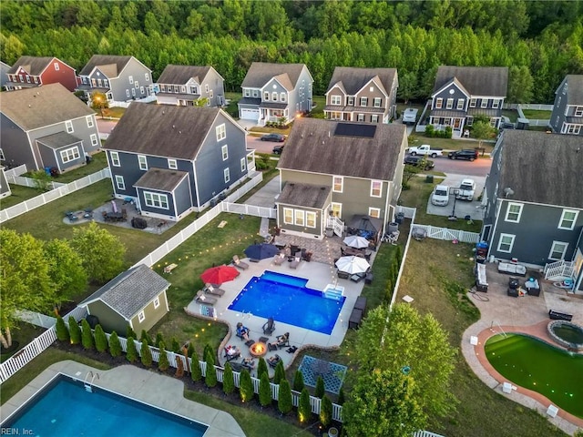 bird's eye view featuring a residential view
