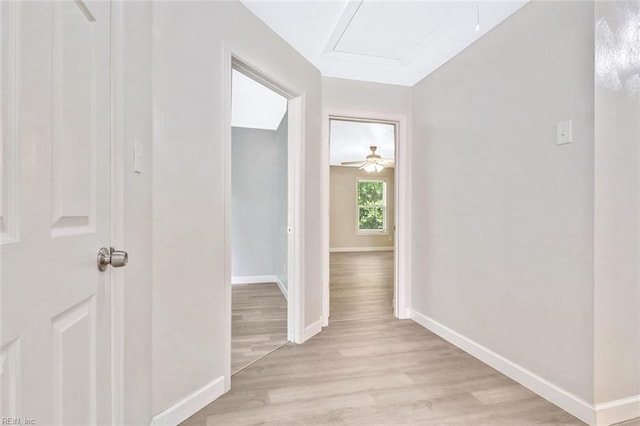 2100 Ruth St, Chesapeake, VA 23324 - hallway with baseboards and light wood finished floors