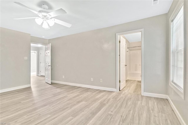 2100 Ruth St, Chesapeake, VA 23324 - unfurnished room with light wood-style floors, ceiling fan, and baseboards