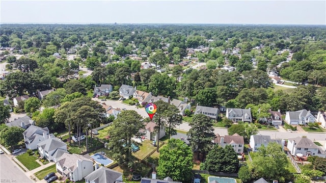birds eye view of property featuring a residential view