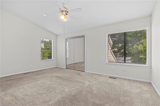 1615 Colonnade Cres, Virginia Beach, VA 23451 - unfurnished bedroom with carpet, baseboards, a closet, and a ceiling fan