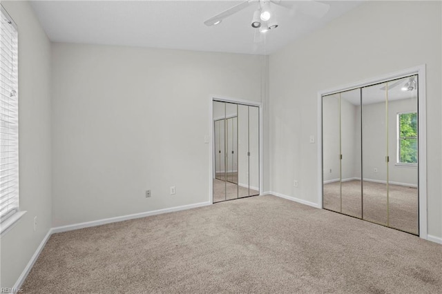 1615 Colonnade Cres, Virginia Beach, VA 23451 - unfurnished bedroom with carpet floors, two closets, baseboards, and ceiling fan