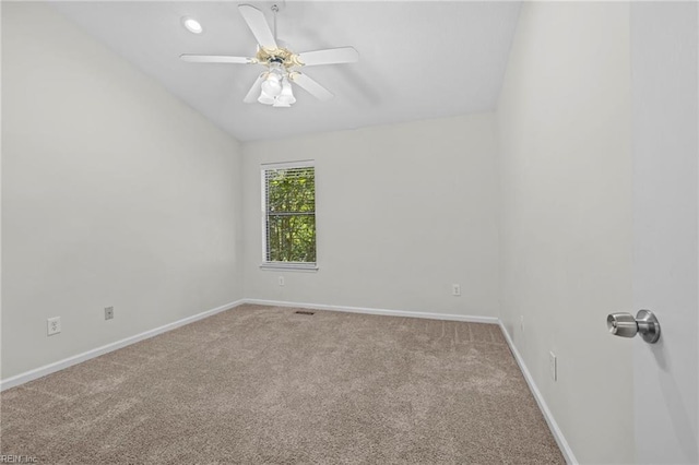 1615 Colonnade Cres, Virginia Beach, VA 23451 - spare room with baseboards, carpet flooring, a ceiling fan, and lofted ceiling