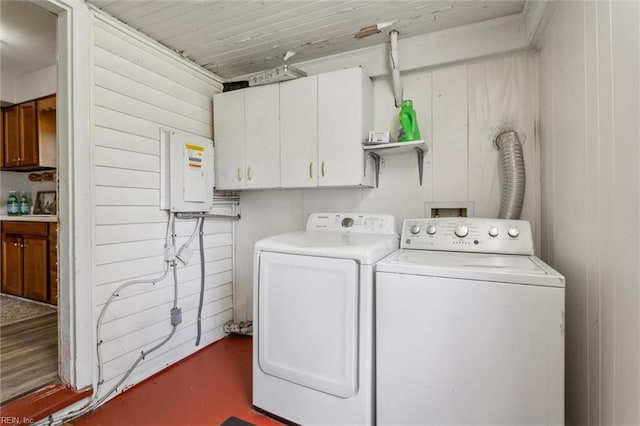 1312 E Norcova Dr, Norfolk, VA 23502 - washroom featuring separate washer and dryer, electric panel, and cabinet space