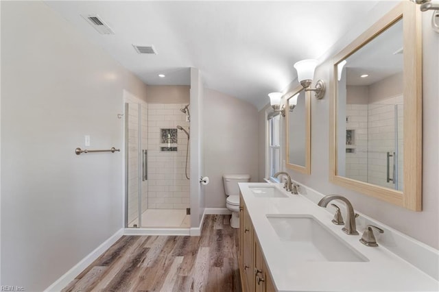 5013 Finn Rd, Virginia Beach, VA 23455 - full bath featuring visible vents, a sink, a stall shower, and toilet