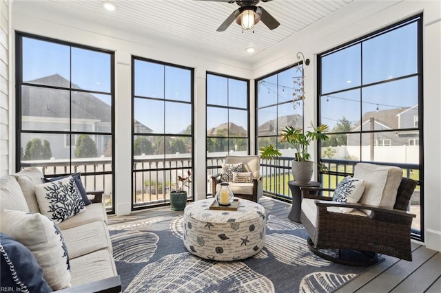 2245 Chamberino Dr, Virginia Beach, VA 23456 - sunroom featuring a healthy amount of sunlight, recessed lighting, and wood finished floors
