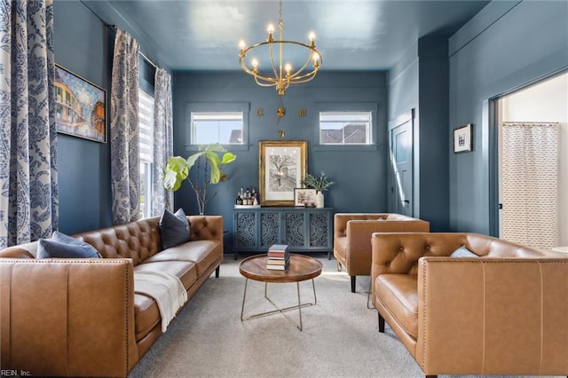 2245 Chamberino Dr, Virginia Beach, VA 23456 - sitting room with an inviting chandelier and carpet