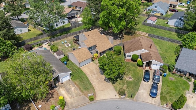 aerial view featuring a residential view