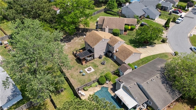 bird's eye view with a residential view