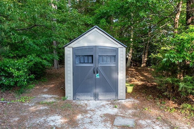 view of shed