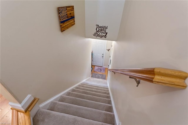 stairs with baseboards