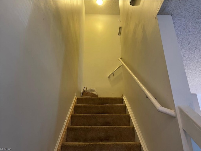 staircase with carpet