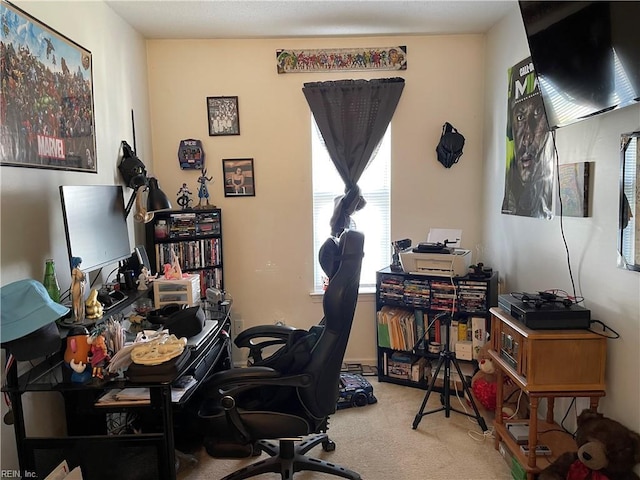 view of carpeted office