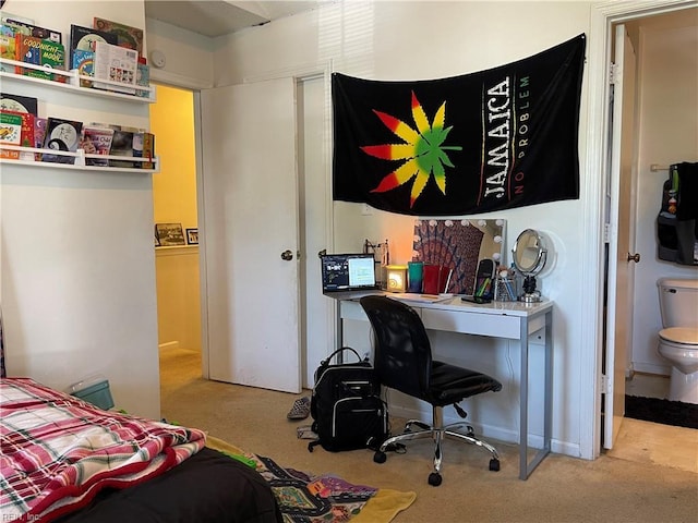 bedroom featuring carpet