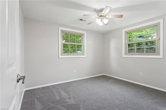 2015 Neville Cir, Hampton, VA 23663 - empty room with a ceiling fan, baseboards, plenty of natural light, and carpet