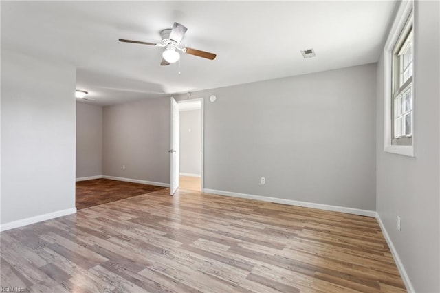 2015 Neville Cir, Hampton, VA 23663 - empty room with baseboards, ceiling fan, visible vents, and wood finished floors