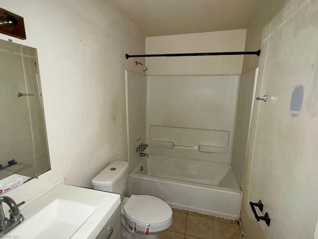 1528 Darren Cir, Portsmouth, VA 23701 - full bathroom with vanity, shower / tub combination, tile patterned floors, and toilet