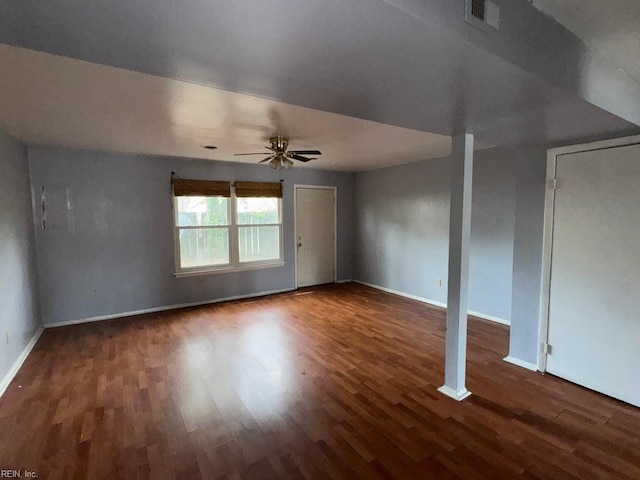 1528 Darren Cir, Portsmouth, VA 23701 - interior space featuring baseboards, a ceiling fan, wood finished floors, and visible vents
