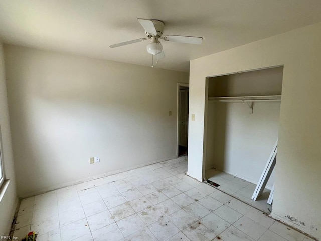 1528 Darren Cir, Portsmouth, VA 23701 - unfurnished bedroom featuring a ceiling fan and a closet