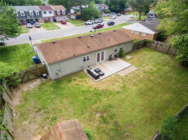 bird's eye view with a residential view