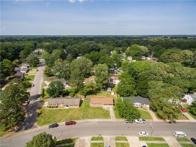 aerial view with a wooded view