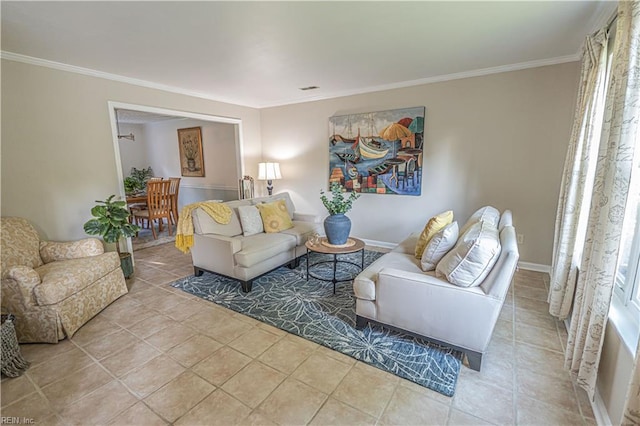 108 Golden Maple Dr, Virginia Beach, VA 23452 - living room featuring tile patterned floors and crown molding