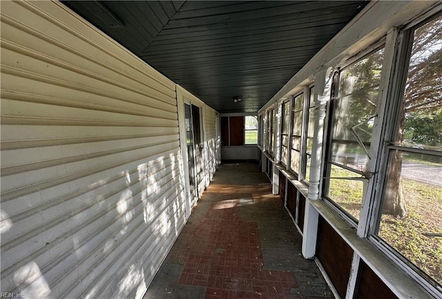 view of unfurnished sunroom