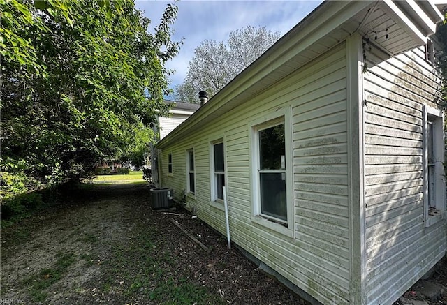 view of property exterior featuring central air condition unit