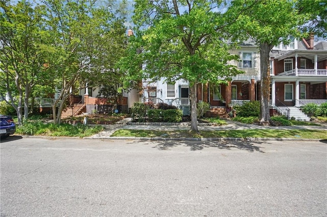 view of front of home with covered porch