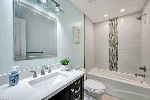 732 Mandarin Ln, Chesapeake, VA 23323 - full bathroom with toilet, recessed lighting, shower / bathing tub combination, and vanity