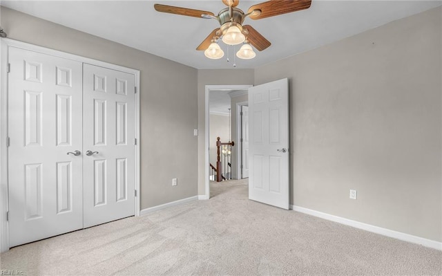 721 Greenwing Dr, Chesapeake, VA 23323 - unfurnished bedroom with carpet flooring, baseboards, ceiling fan, and a closet