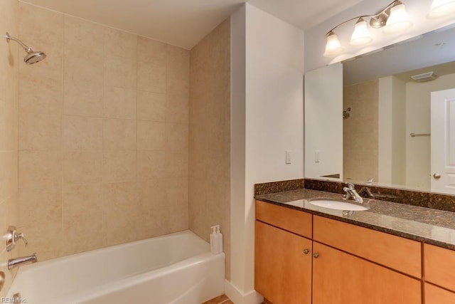 full bath with vanity and bathtub / shower combination