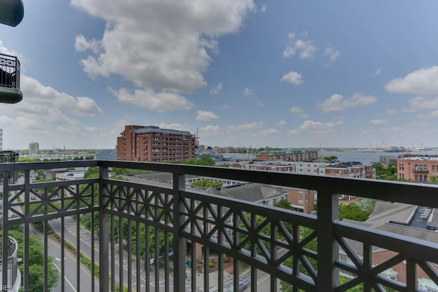 balcony featuring a view of city